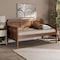 Baxton Studio Toveli Ash Walnut Finished Wood and Synthetic Rattan Daybed 159-9848 - alternate 7